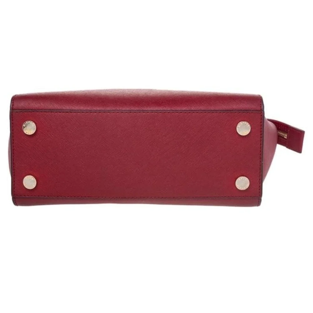 MIchael Kors SELMA‎ LARGE Saffiano Leather Satchel Handbag Cherry Red